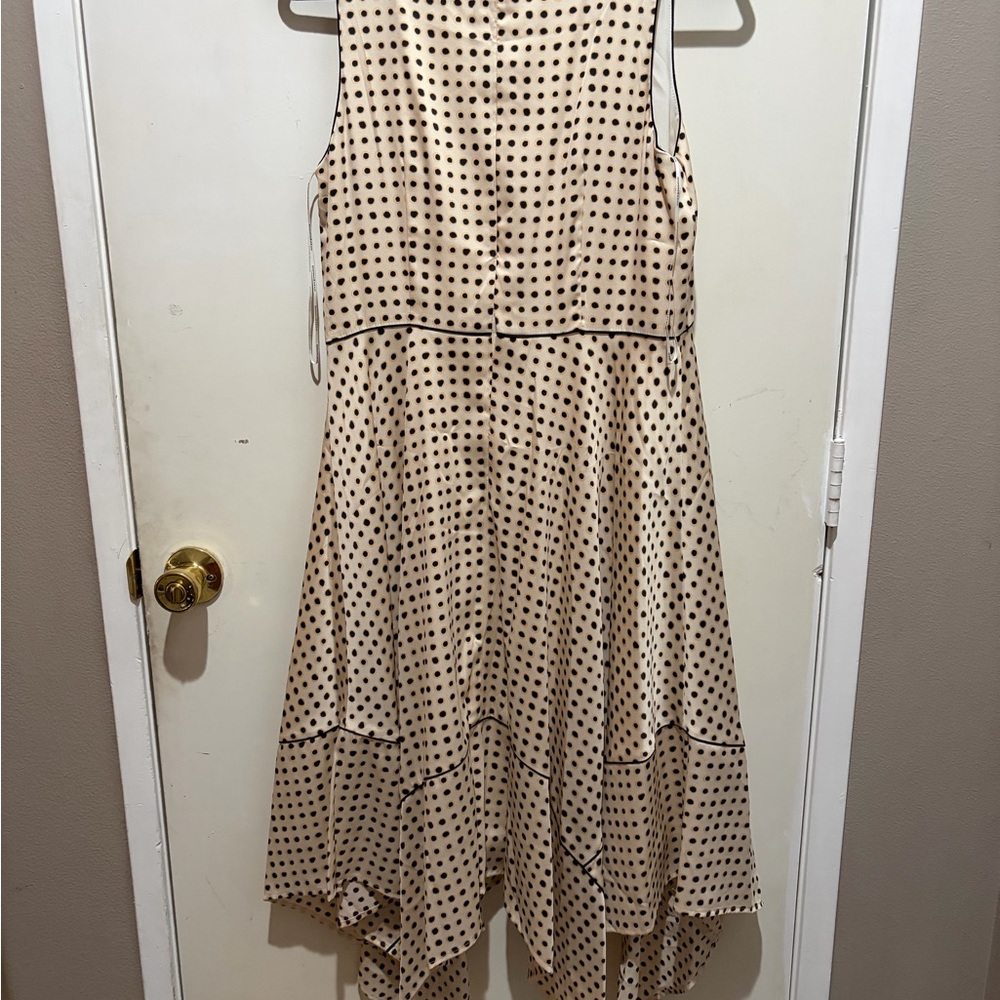 Donna Karan Cream and Black Asymmetrical Dress - Picture 3 of 5